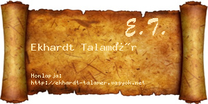 Ekhardt Talamér névjegykártya